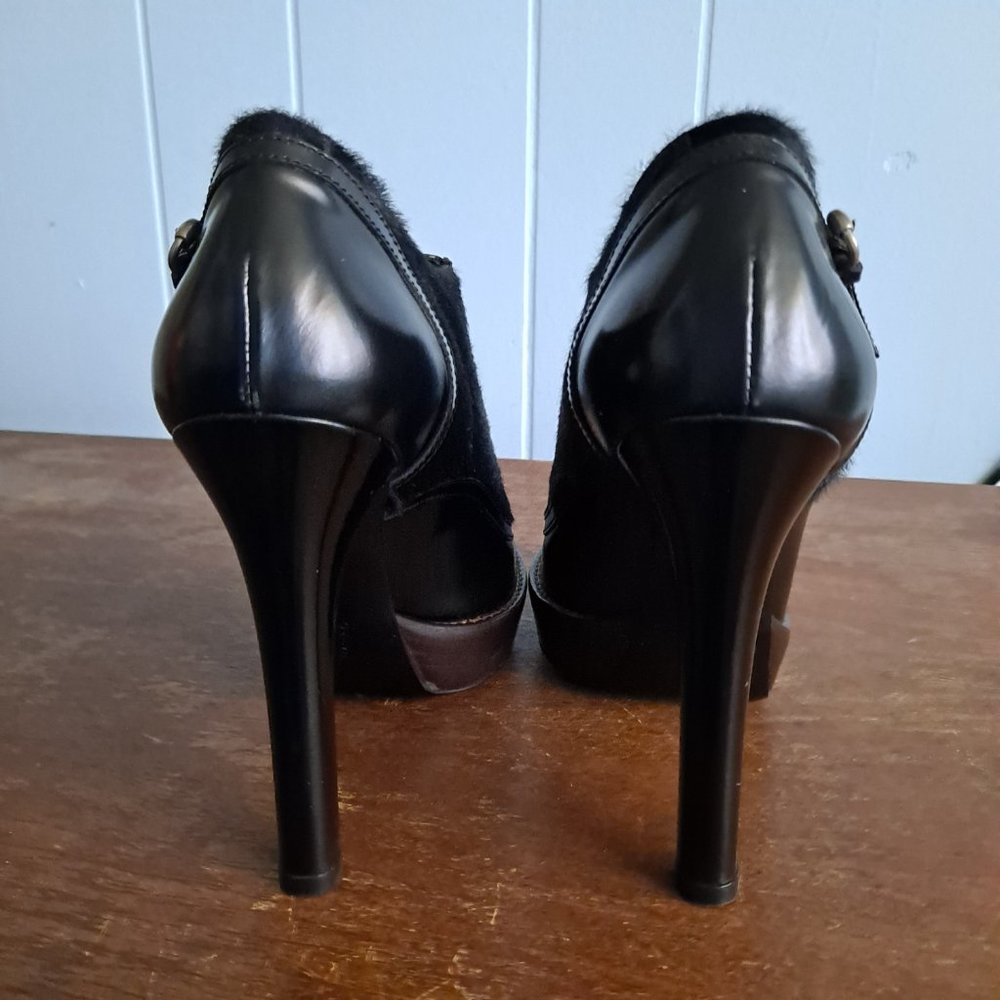 Gucci Leather and Pony Hair Booties Shoes - Picture 9 of 11